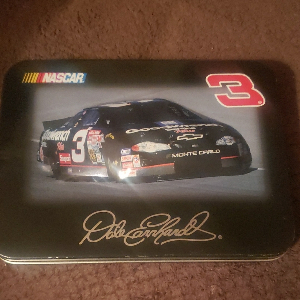 NASCAR Dale Earnhardt Trading Card Tin - Black and Red